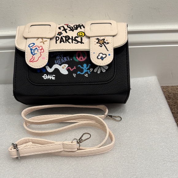 unbranded Handbags - Graffiti Paris crossbody shoulder bag purse NWOT